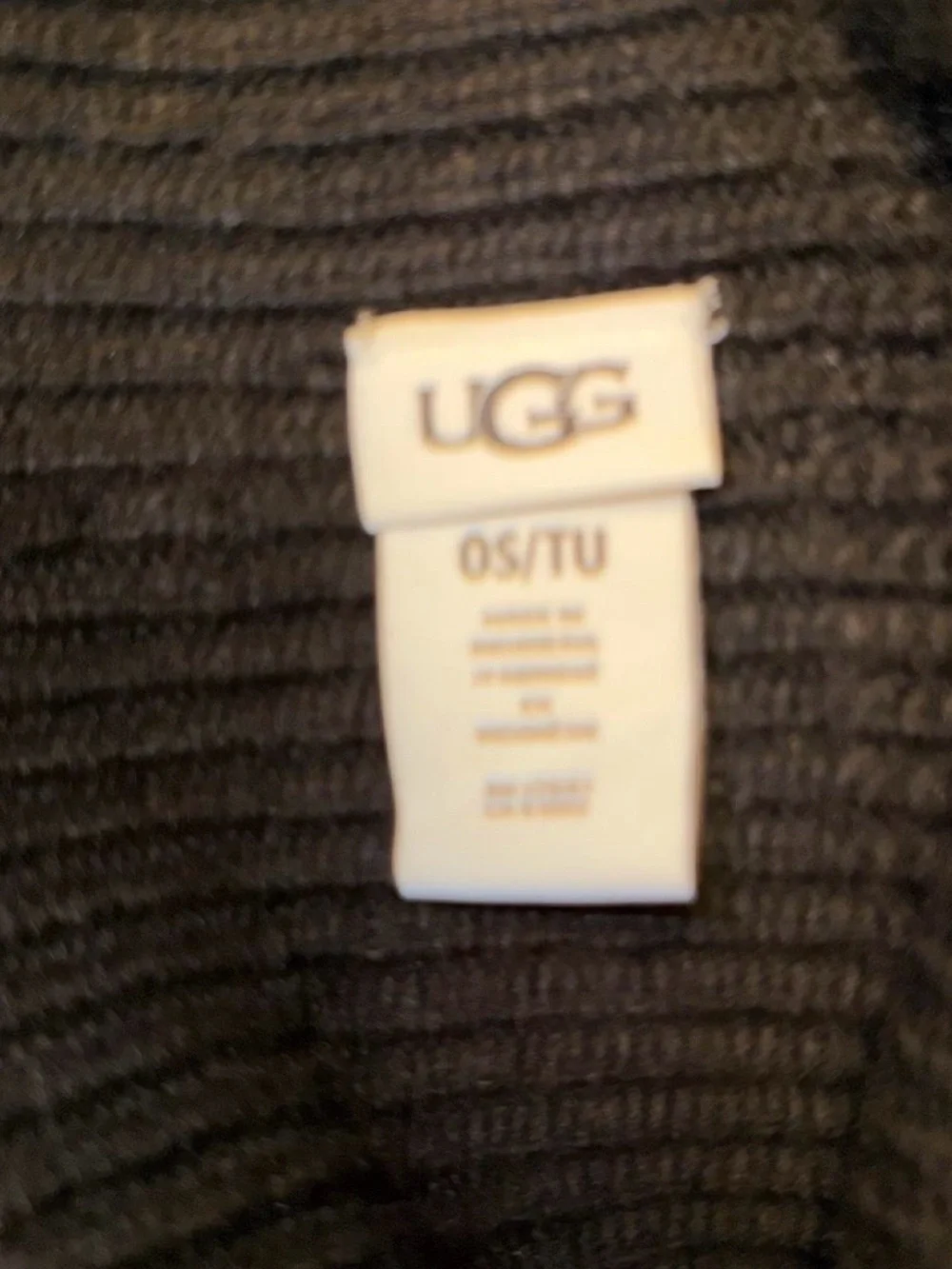 Ugg Black Knit Balaclava with Crystal Flower Accents